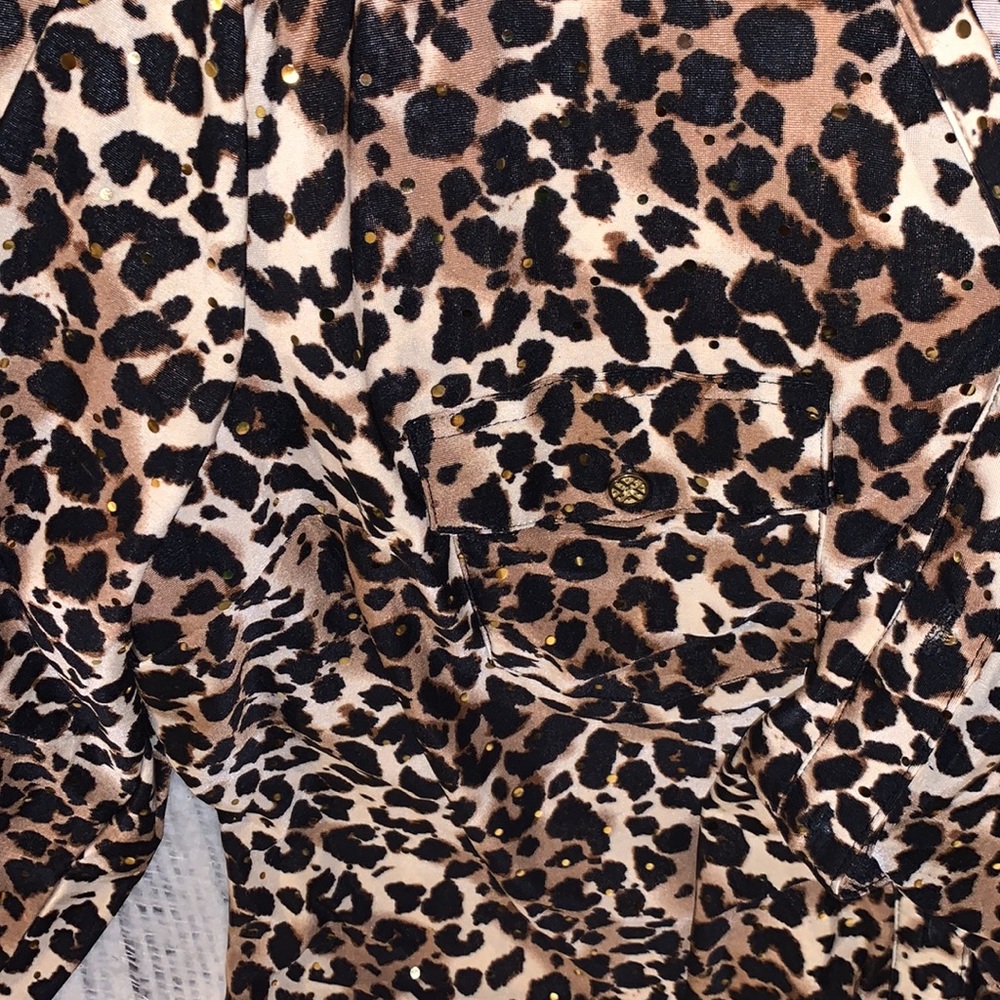 Emily Daniels Cheetah Print Button Blouse - image 2